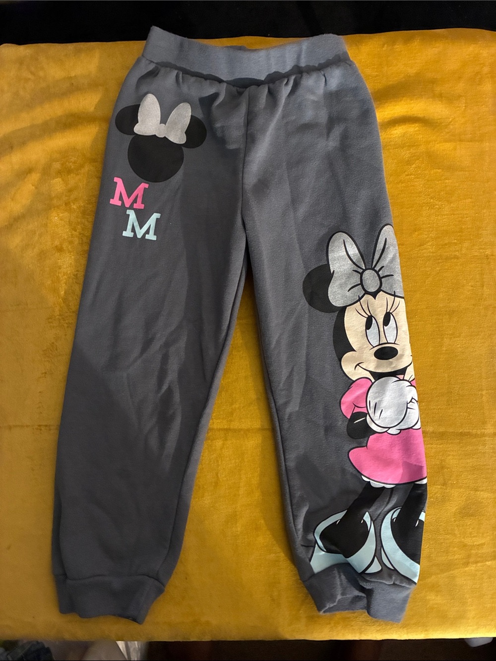 Minnie Mouse Gray Kids Jogger Pants with Pink Accent
